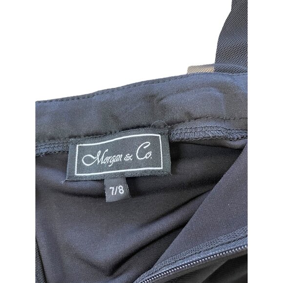 Morgan & Co Womens Formal Evening Long Maxi Dress Rhinestones Black Size 7/8 - Picture 7 of 9